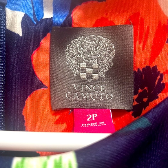 Vince Camuto – Neon Floral Print Scuba Fit & Flare Dress (Petite) - Picture 3 of 3